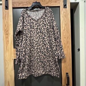 Leopard Print V-Neck Women's dress